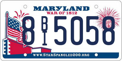MD license plate 8BI5058