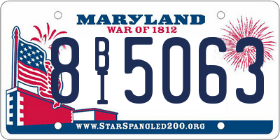 MD license plate 8BI5063