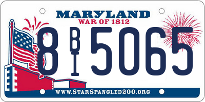 MD license plate 8BI5065