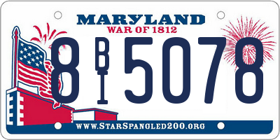 MD license plate 8BI5078