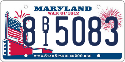 MD license plate 8BI5083