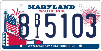 MD license plate 8BI5103