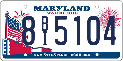 MD license plate 8BI5104