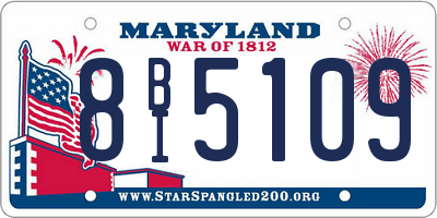 MD license plate 8BI5109