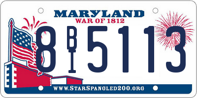 MD license plate 8BI5113
