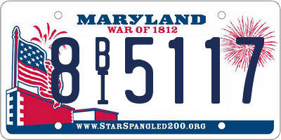 MD license plate 8BI5117