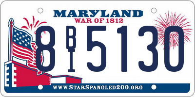 MD license plate 8BI5130