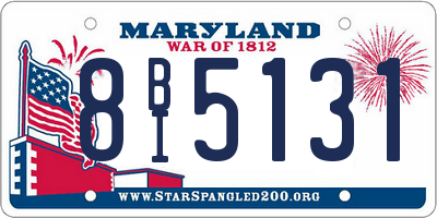 MD license plate 8BI5131