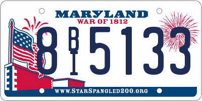 MD license plate 8BI5133