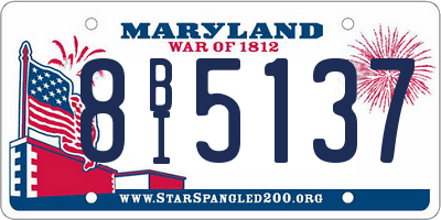 MD license plate 8BI5137
