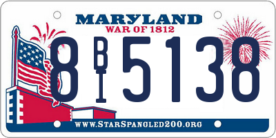 MD license plate 8BI5138