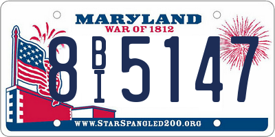 MD license plate 8BI5147