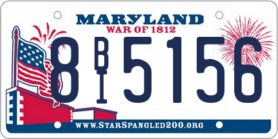 MD license plate 8BI5156