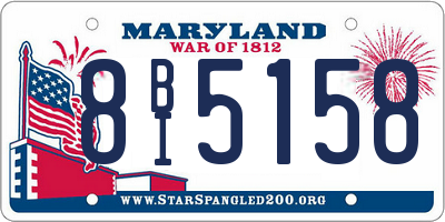 MD license plate 8BI5158
