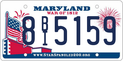 MD license plate 8BI5159
