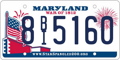 MD license plate 8BI5160