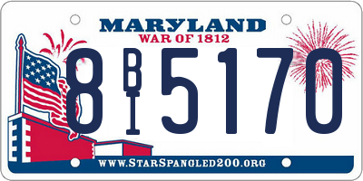 MD license plate 8BI5170