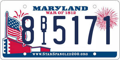 MD license plate 8BI5171