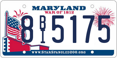 MD license plate 8BI5175