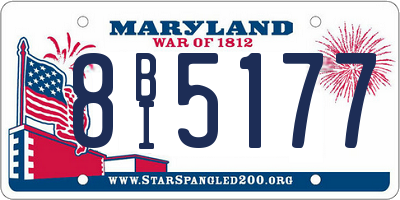 MD license plate 8BI5177