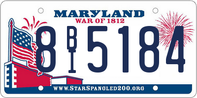 MD license plate 8BI5184