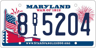 MD license plate 8BI5204