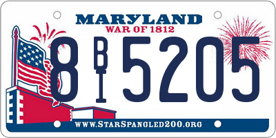 MD license plate 8BI5205