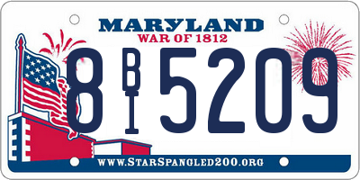MD license plate 8BI5209
