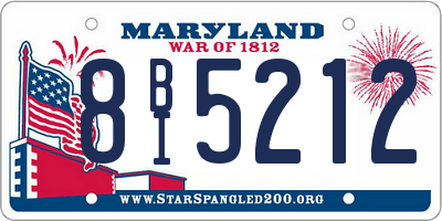 MD license plate 8BI5212