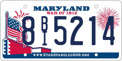 MD license plate 8BI5214