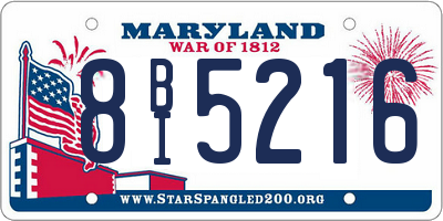 MD license plate 8BI5216