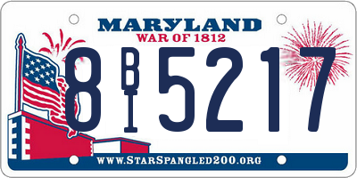 MD license plate 8BI5217