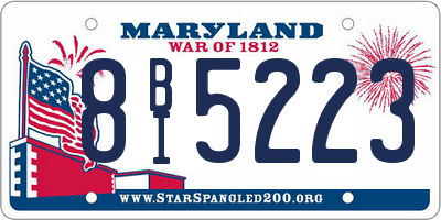 MD license plate 8BI5223