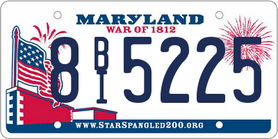 MD license plate 8BI5225