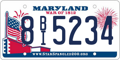 MD license plate 8BI5234