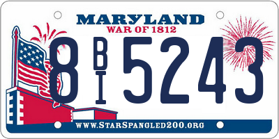 MD license plate 8BI5243