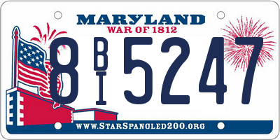 MD license plate 8BI5247
