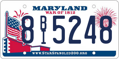 MD license plate 8BI5248