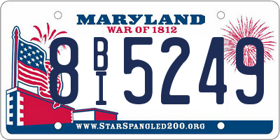 MD license plate 8BI5249