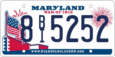 MD license plate 8BI5252