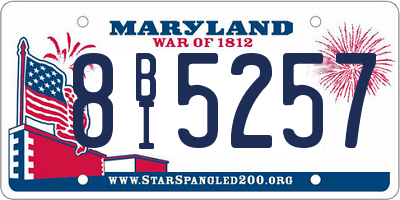 MD license plate 8BI5257