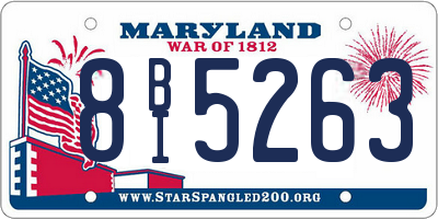 MD license plate 8BI5263