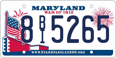 MD license plate 8BI5265