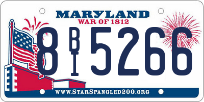 MD license plate 8BI5266