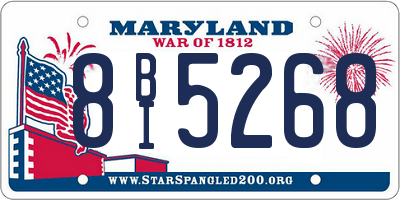 MD license plate 8BI5268