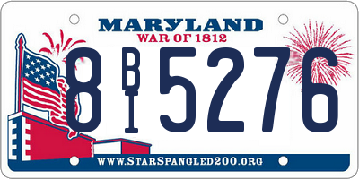 MD license plate 8BI5276