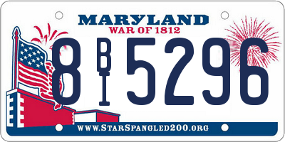 MD license plate 8BI5296