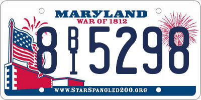 MD license plate 8BI5298