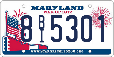 MD license plate 8BI5301
