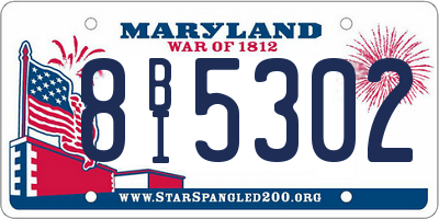 MD license plate 8BI5302